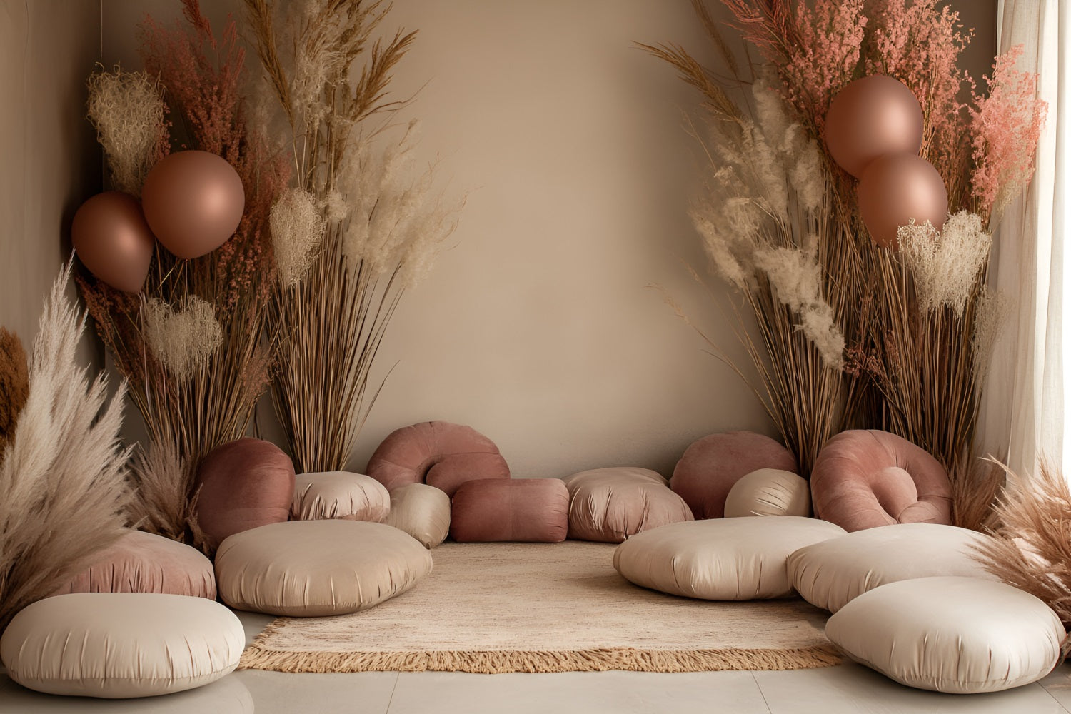 Bohemian Backdrop Balloon Pillow Corner Backdrop UK CSH4-140