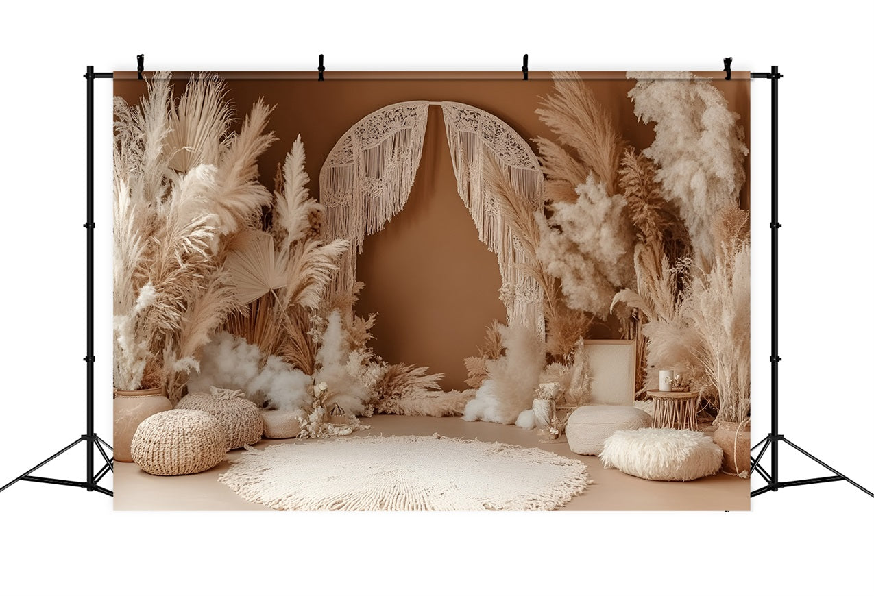 Boho Photo Backdrop Drape Macrame Arch Pampas Backdrop UK CSH4-145