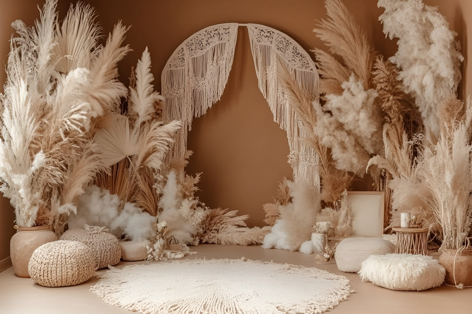 Boho Photo Backdrop Drape Macrame Arch Pampas Backdrop UK CSH4-145