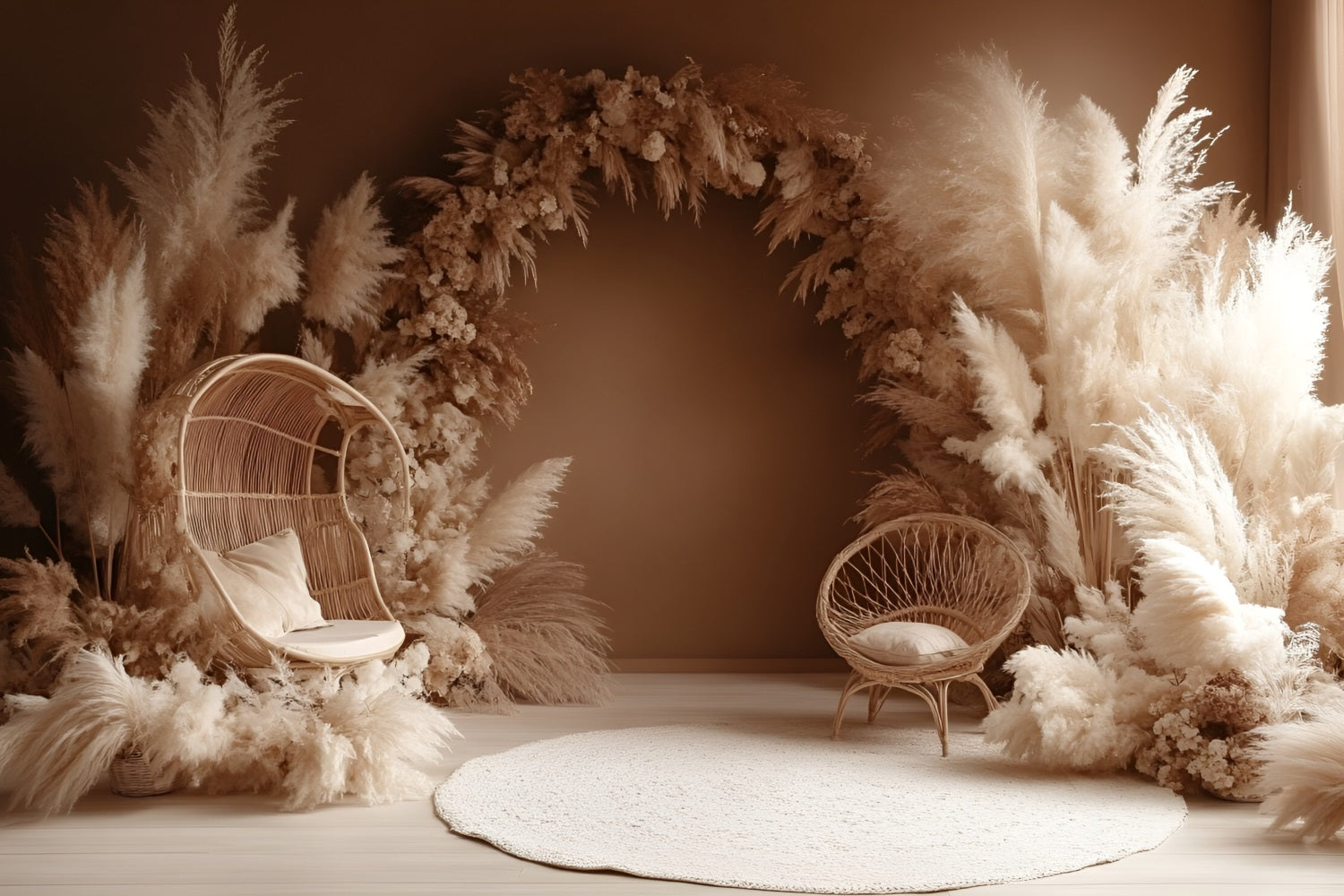 Boho Arch Backdrop Pampas Arch Chair Backdrop UK CSH4-146