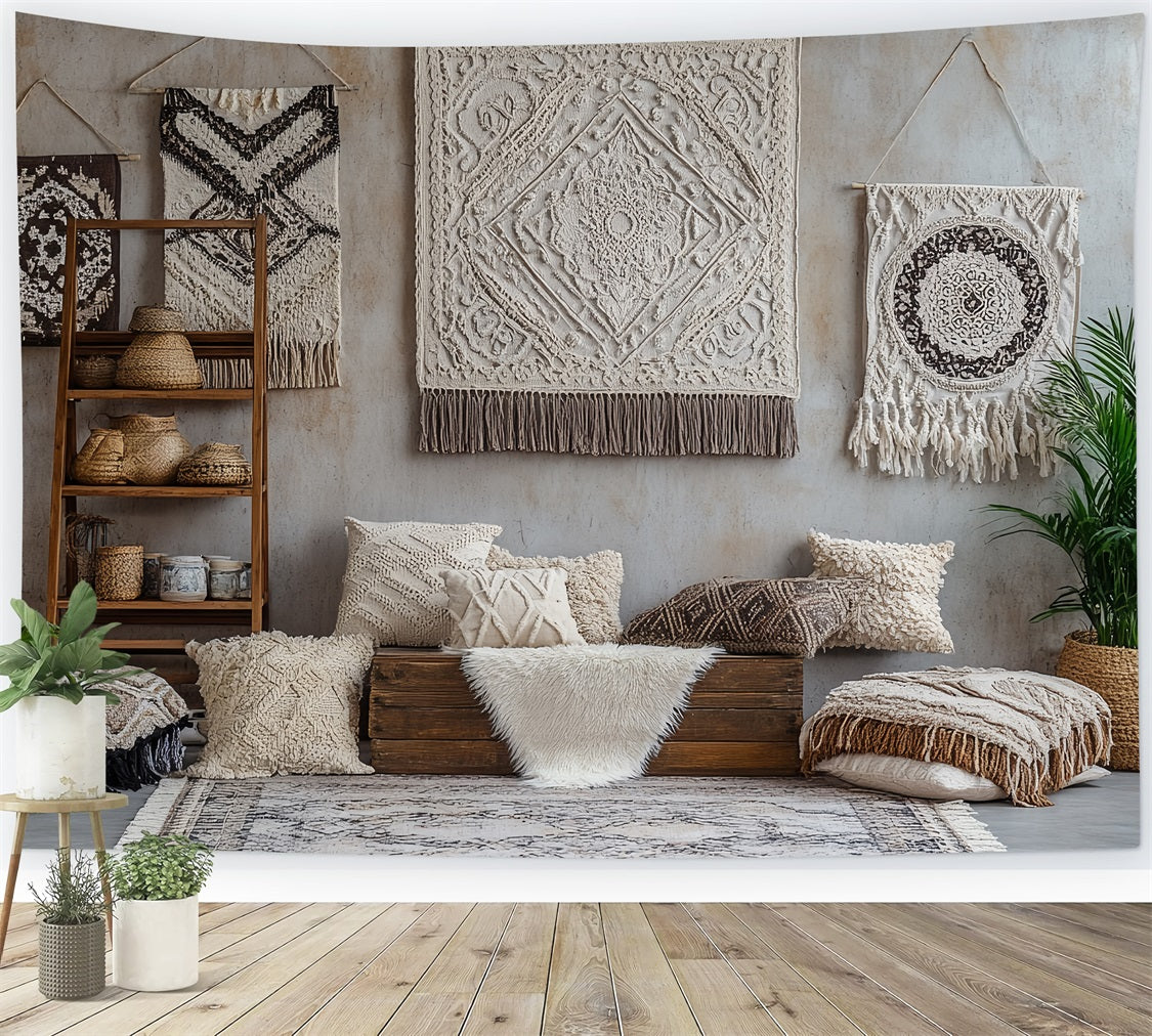Boho Photography Backdrop Woven Tapestry Wall Backdrop UK CSH4-153