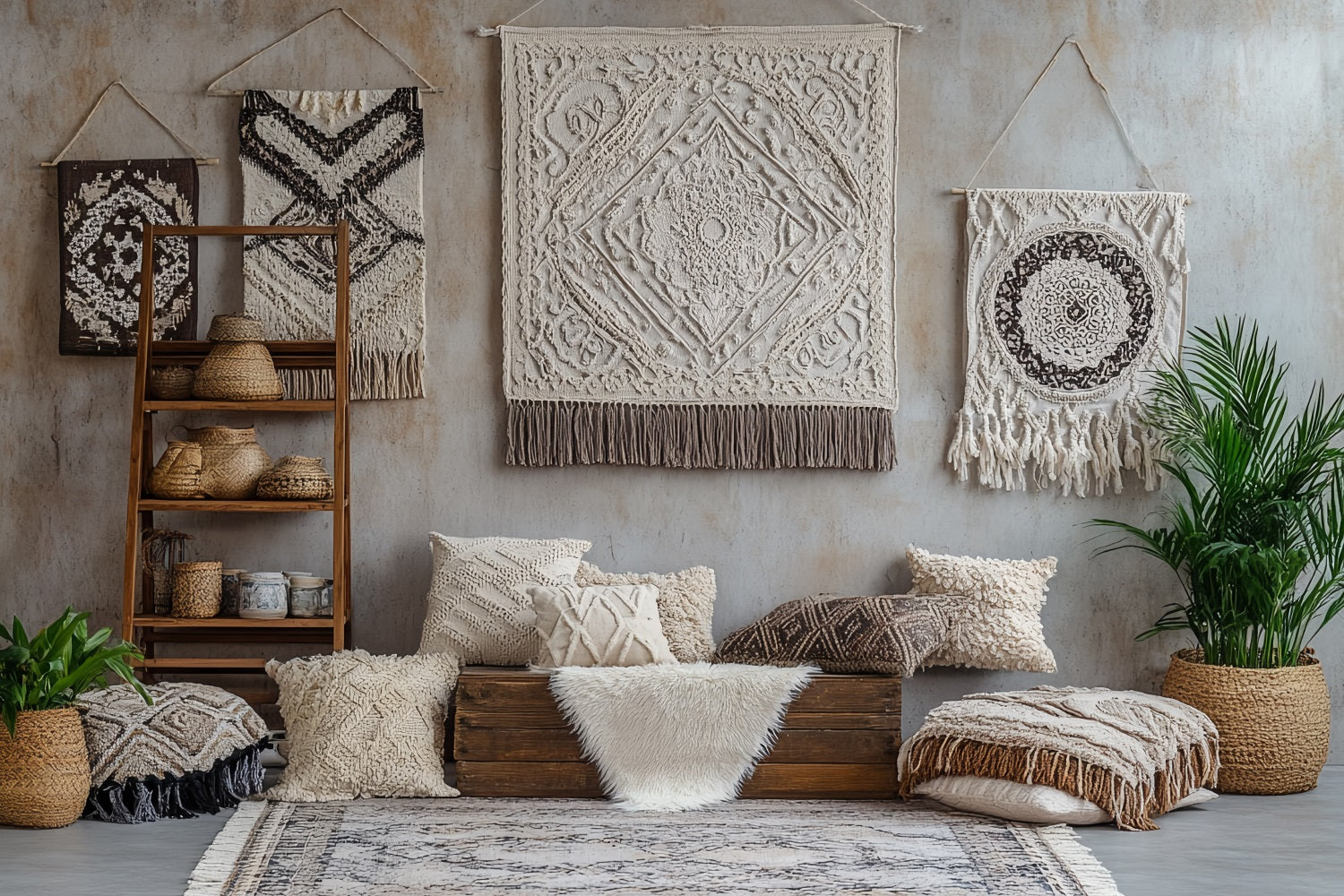 Boho Photography Backdrop Woven Tapestry Wall Backdrop UK CSH4-153