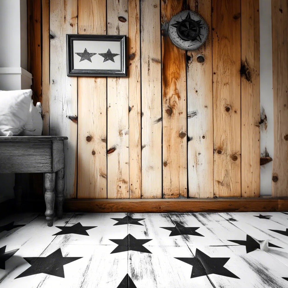 Portrait Photography Backdrops Cozy Wood Star Room Backdrop UK CSH4-175