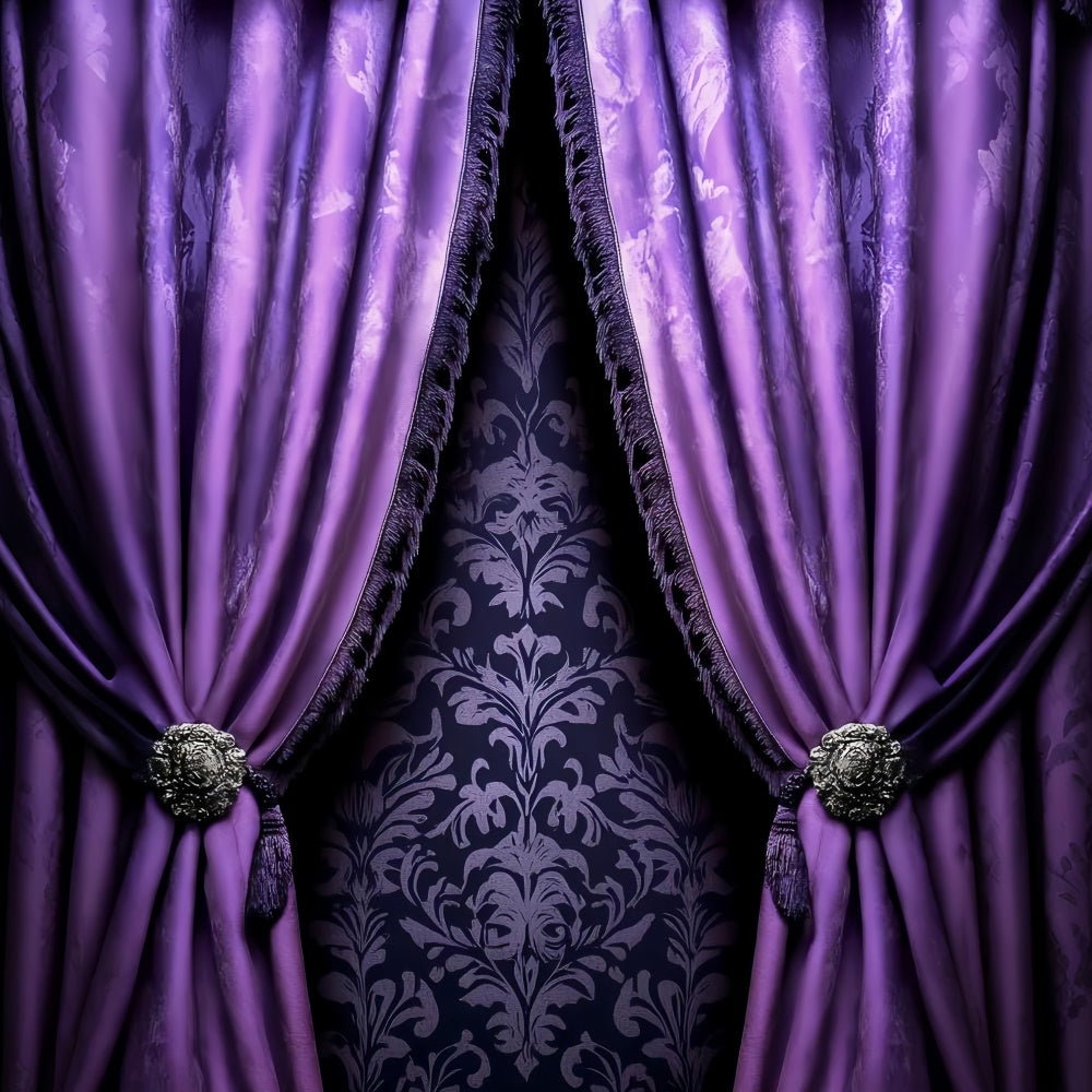 Portrait Photo Backdrop Royal Purple Velvet Curtain Backdrop UK CSH4-176