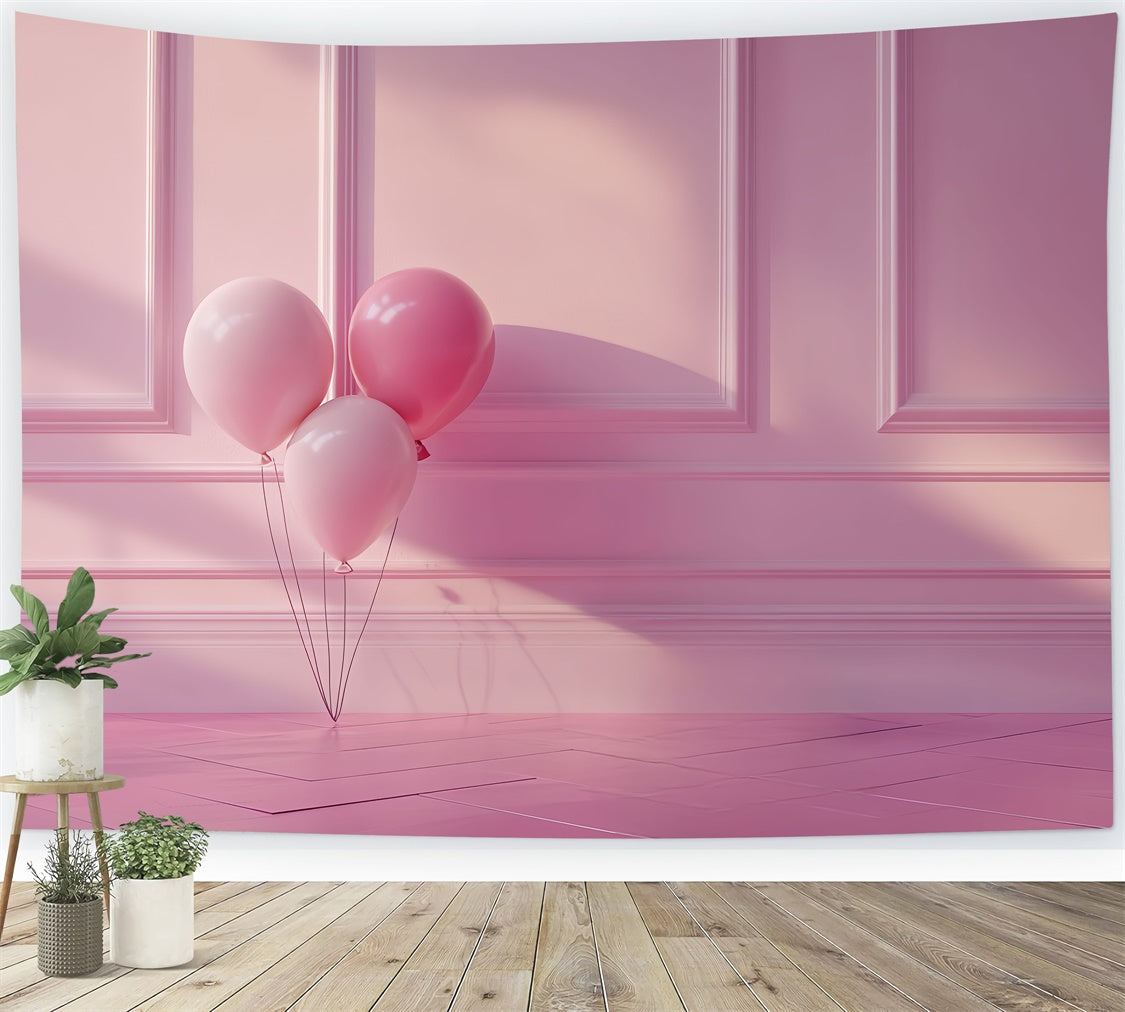 Pink Photo Backdrop Elegant Pink Wall Balloons Backdrop UK CSH4-178