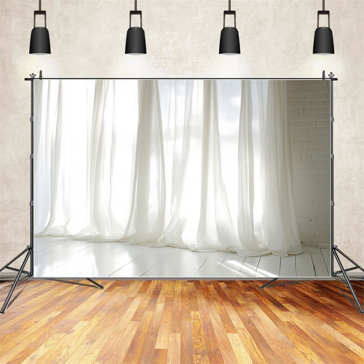 Portrait Studio Backdrops Soft White Sheer Curtain Backdrop UK CSH4-179
