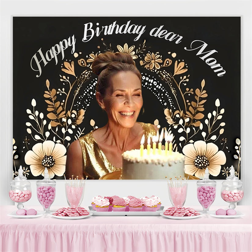 Personalized 40th Birthday Backdrop Floral Mom Backdrop UK CSH4-18