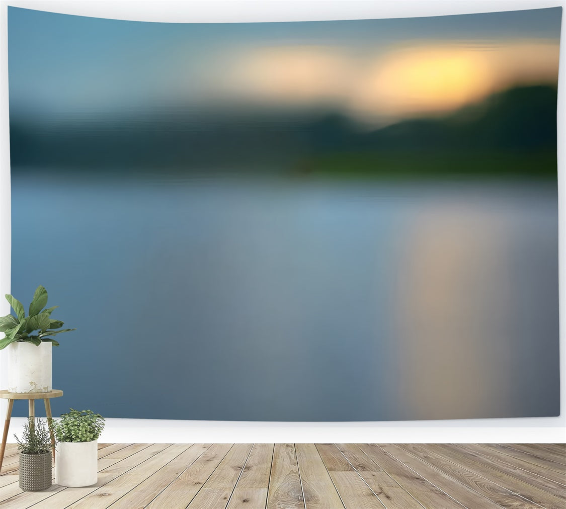 Portrait Photo Backdrop Twilight Reflection Hazy Lake Backdrop UK CSH4-200