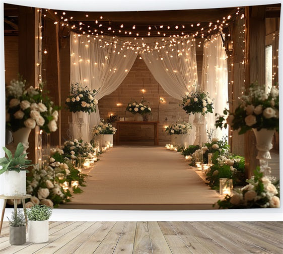 Boho Wedding Backdrop Farmhouse Barn Floral Backdrop UK CSH4-214