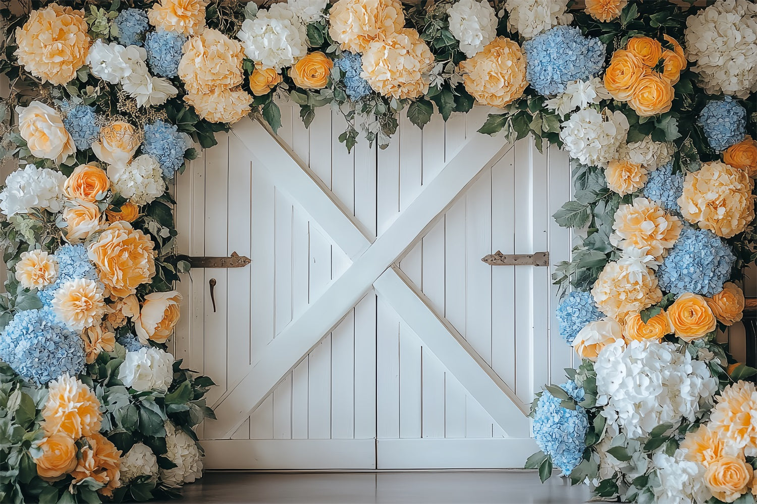 Barn Door Backdrops Flowers Door Decor Backdrop UK CSH4-228