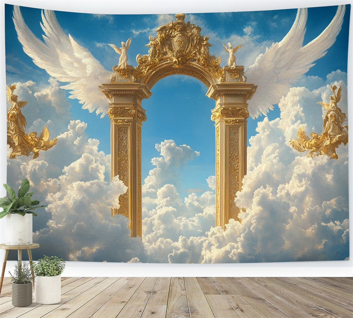 Sky Backdrop Clouds Heaven Gate Angel Wing Backdrop UK CSH4-243