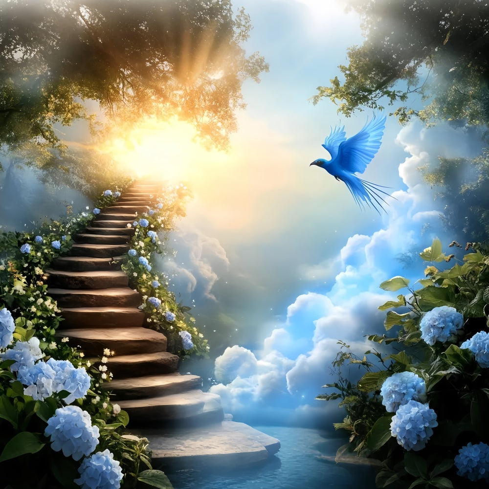 Sky Backdrop Photoshoot Blooming Path Soaring Bird Backdrop UK CSH4-248