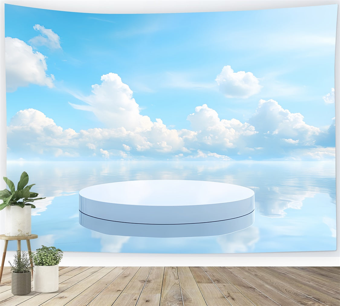 Ocean And Sky Backdrop Calm Ocean White Platform Backdrop UK CSH4-254