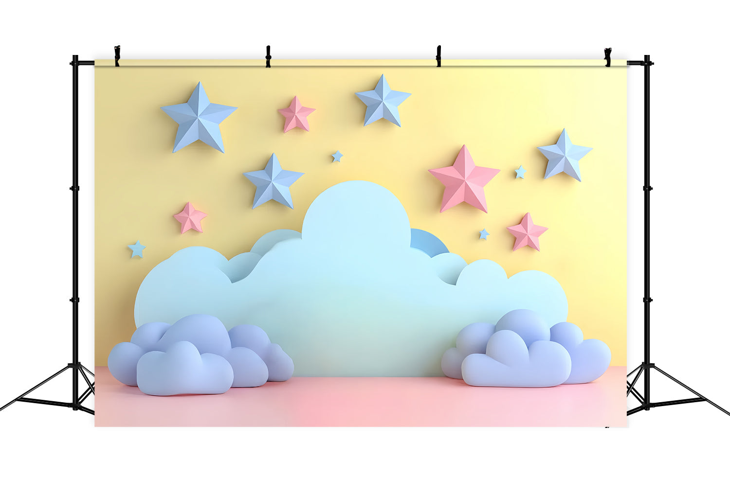 Clouds Photo Backdrop Soft Cloud Cartoon Stars Backdrop UK CSH4-257