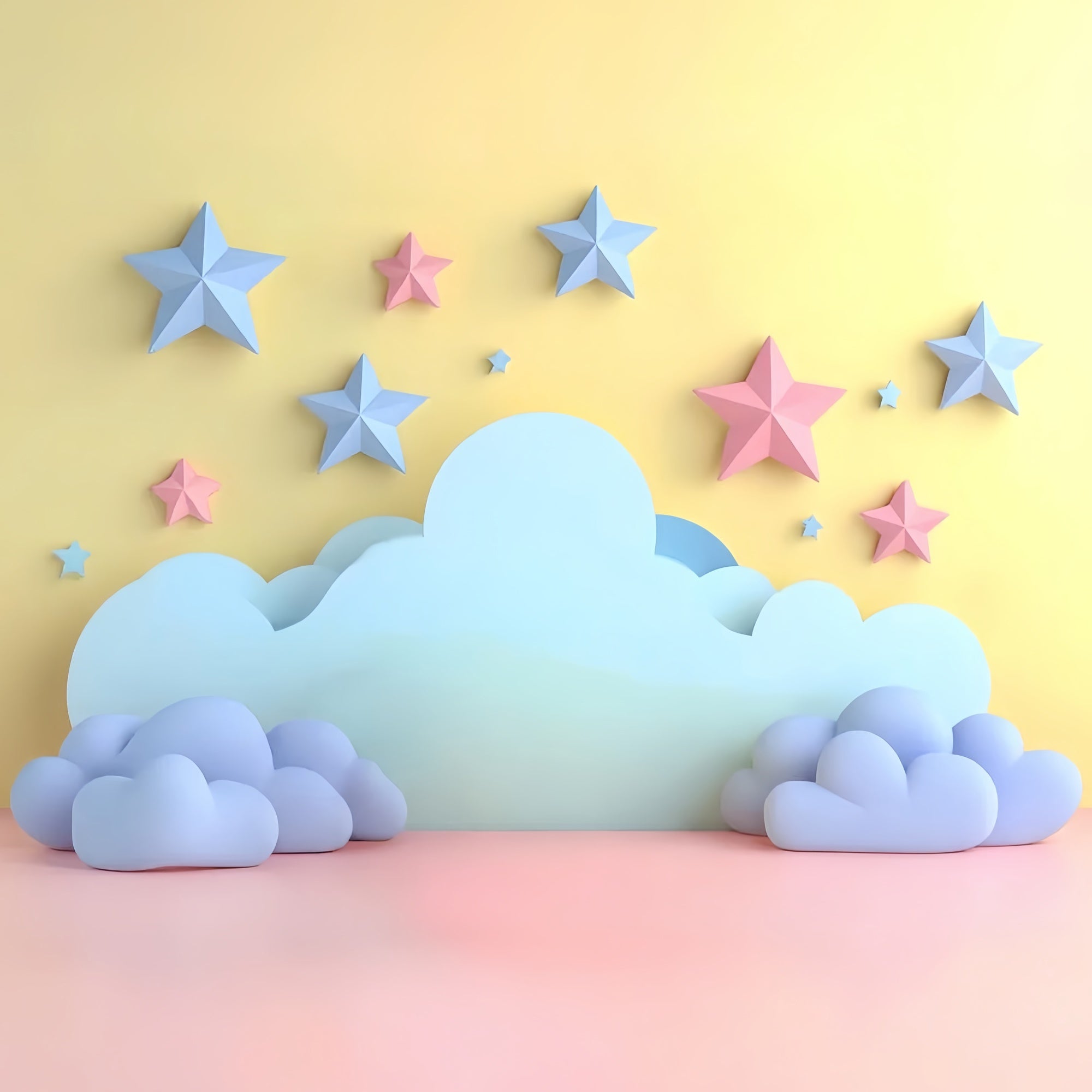 Clouds Photo Backdrop Soft Cloud Cartoon Stars Backdrop UK CSH4-257