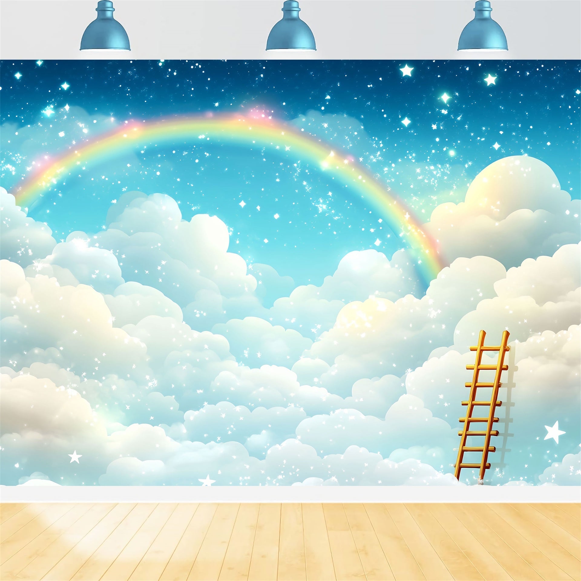 Rainbow And Clouds Backdrop Rainbow Sky Fantasy Backdrop UK CSH4-264