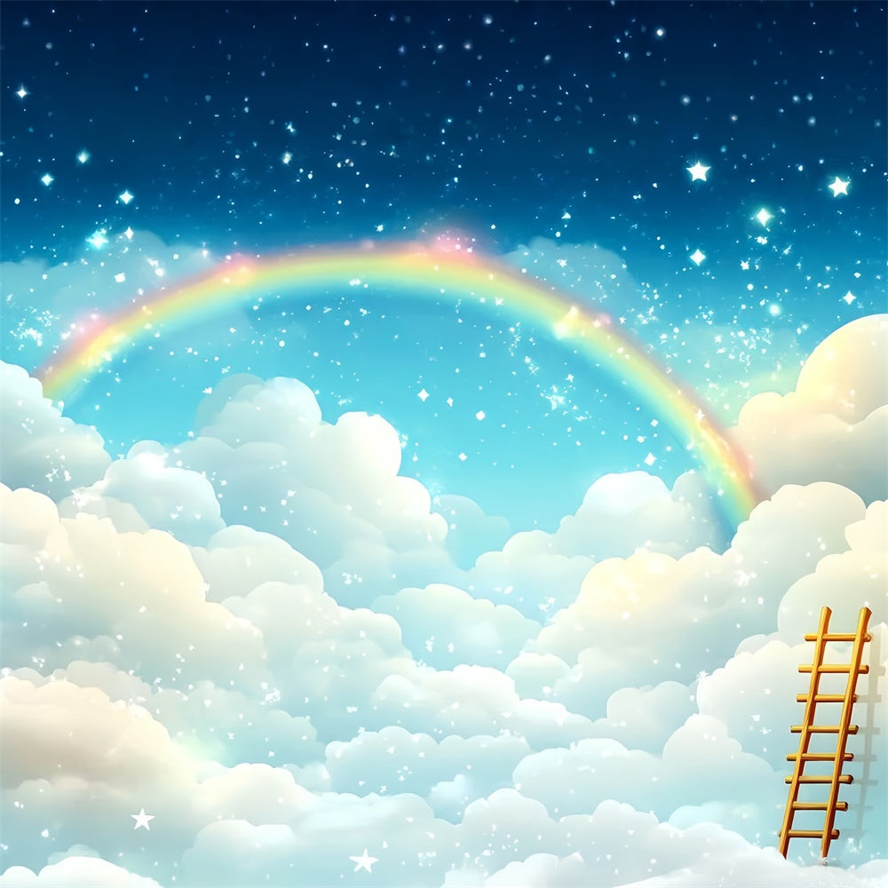 Rainbow And Clouds Backdrop Rainbow Sky Fantasy Backdrop UK CSH4-264
