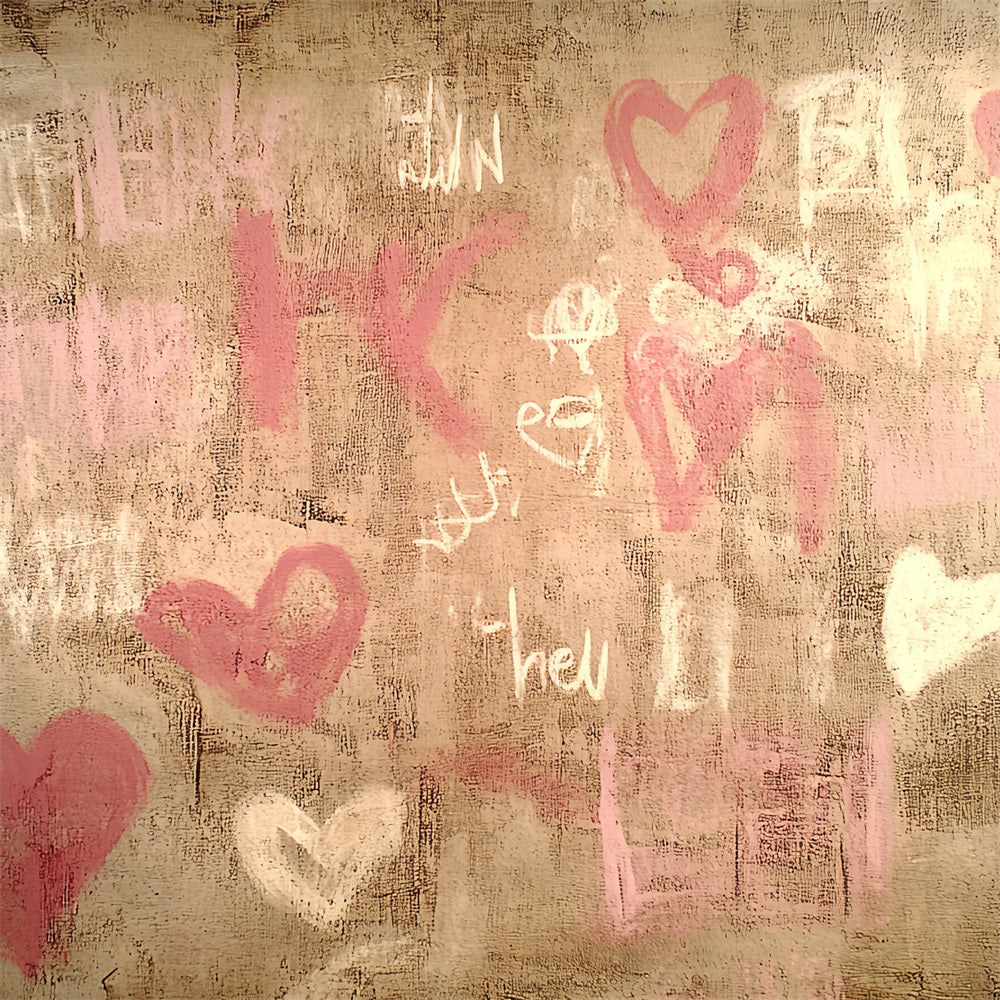 Vintage Wall Backdrop Graffiti Heart Pattern Backdrop UK CSH4-276