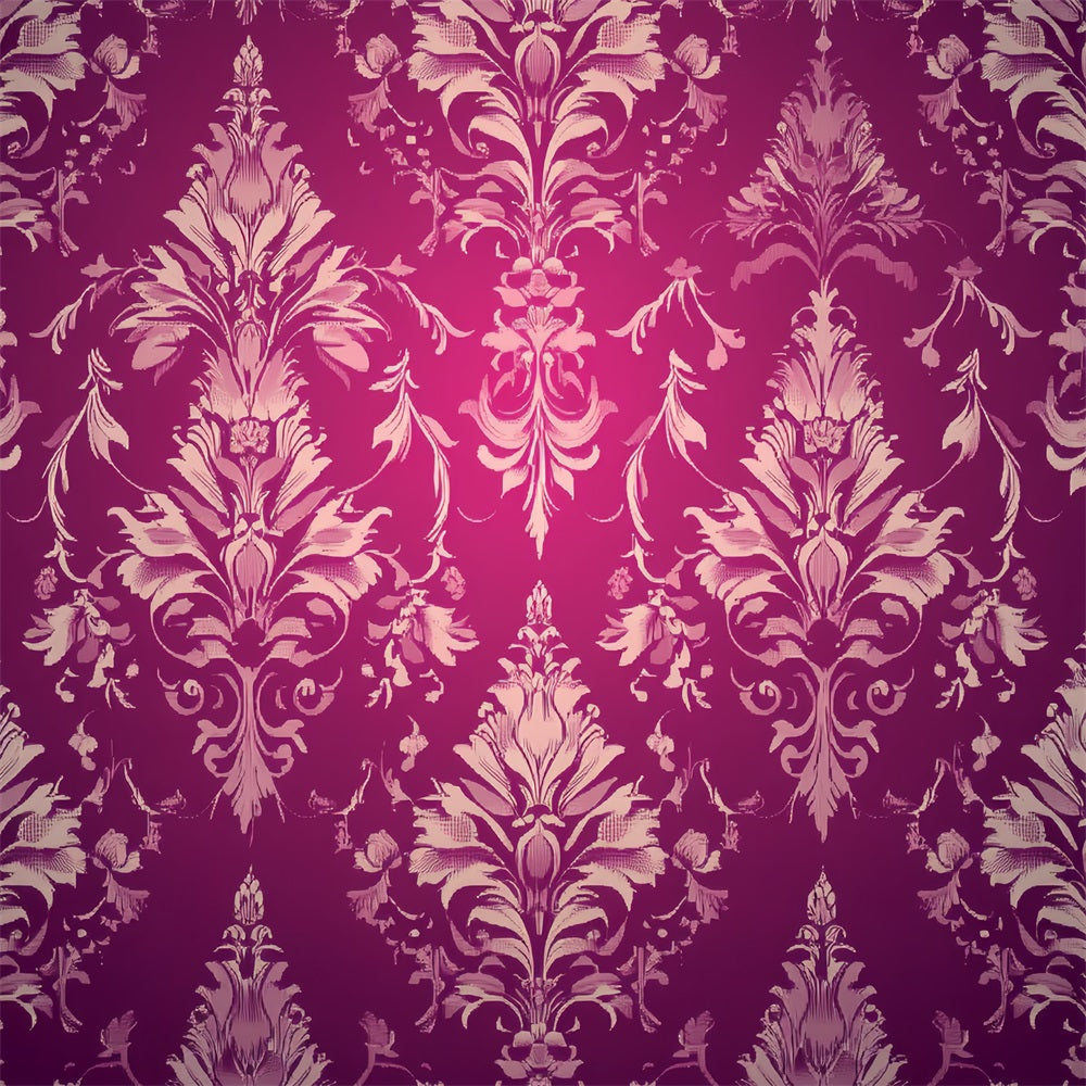Backdrop Vintage Burgundy Damask Floral Pattern Backdrop UK CSH4-282