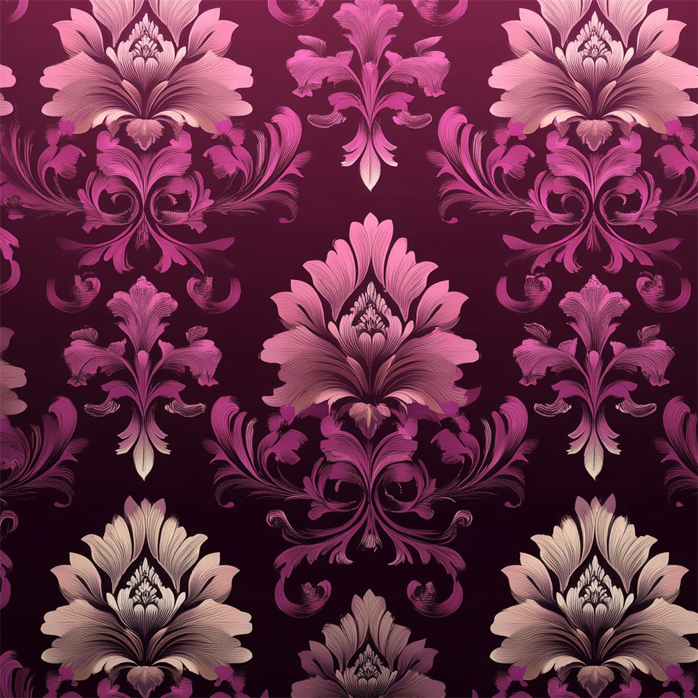 Classic Photo Backdrop Pink Floral Damask Backdrop UK CSH4-283