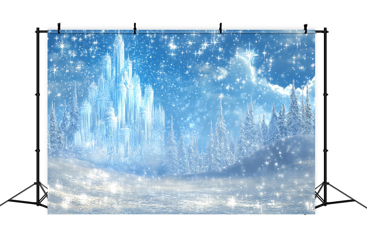 Ice Castle Backdrop Fairytale Snow Backdrop UK CSH4-325
