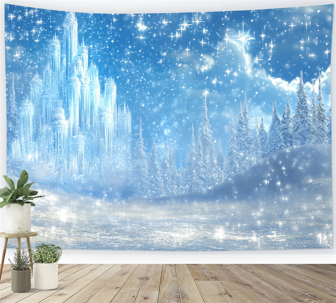Ice Castle Backdrop Fairytale Snow Backdrop UK CSH4-325