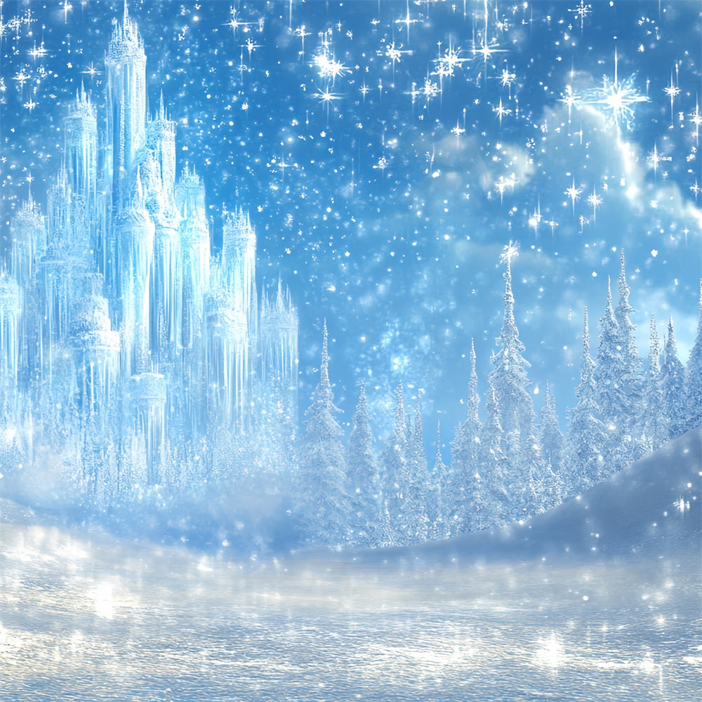 Ice Castle Backdrop Fairytale Snow Backdrop UK CSH4-325