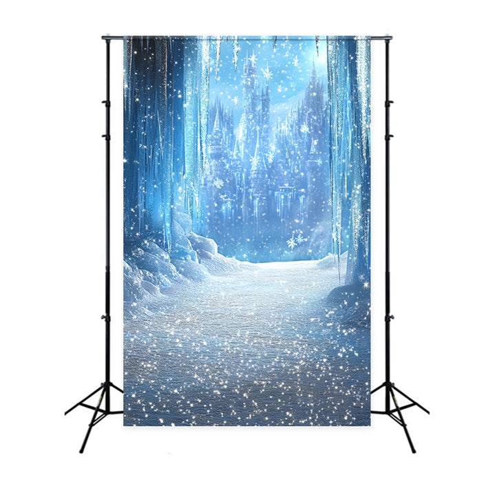 Frozen Castle Backdrop Sparkling Ice Path Backdrop UK CSH4-326