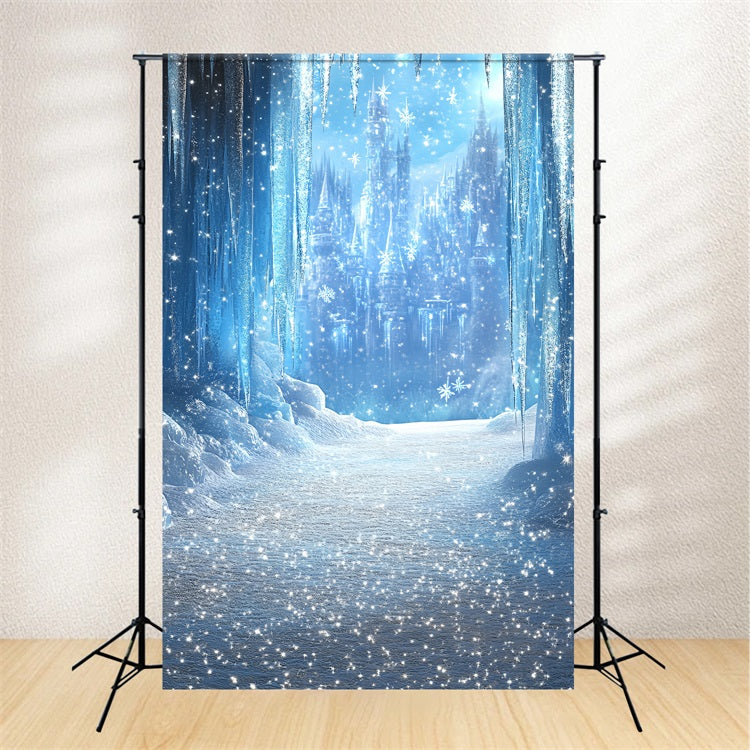 Frozen Castle Backdrop Sparkling Ice Path Backdrop UK CSH4-326