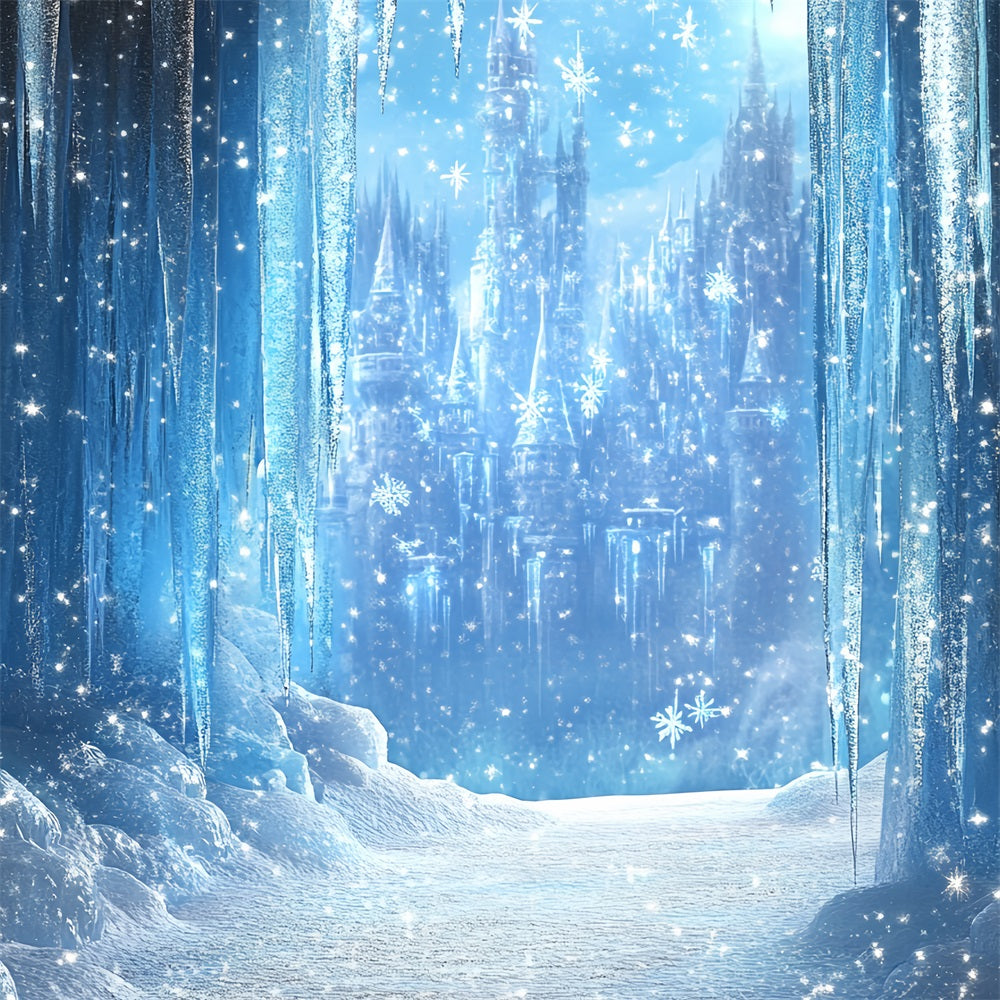 Frozen Castle Backdrop Sparkling Ice Path Backdrop UK CSH4-326