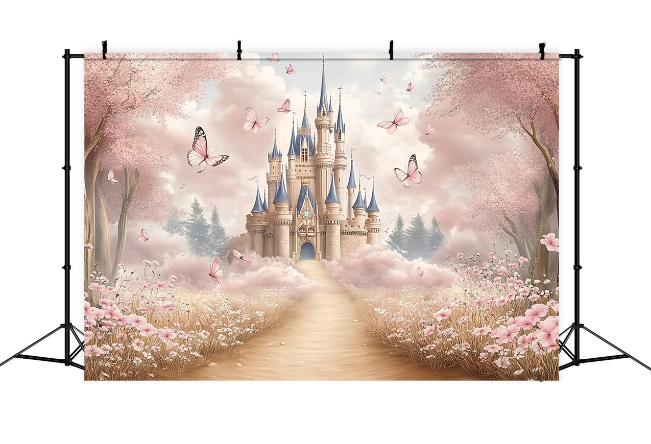 Princess Castle Backdrop Fantasy Garden Backdrop UK CSH4-328