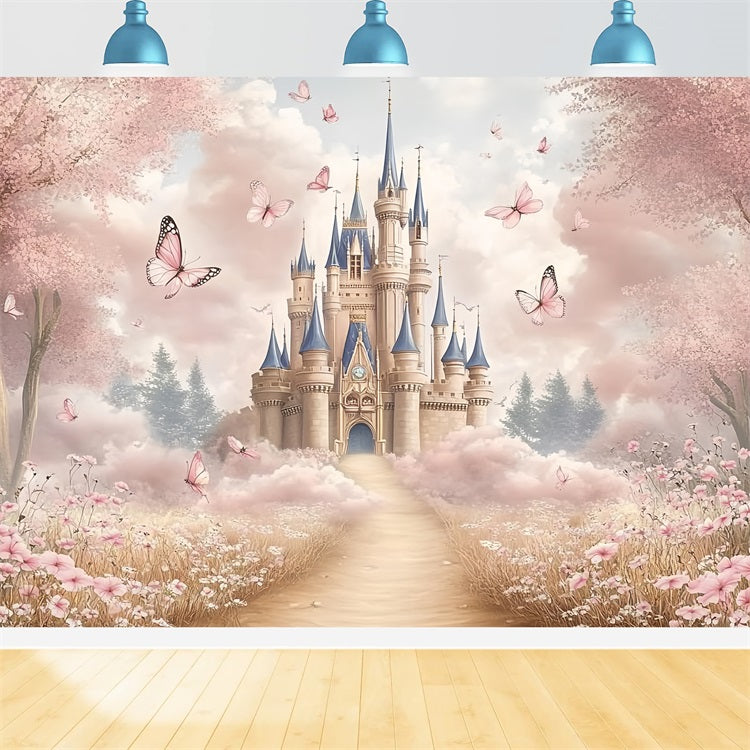 Princess Castle Backdrop Fantasy Garden Backdrop UK CSH4-328