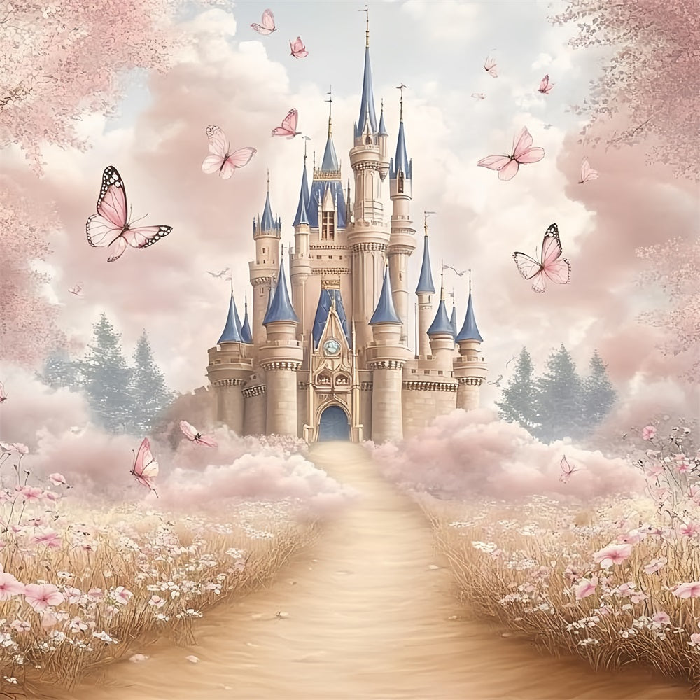 Princess Castle Backdrop Fantasy Garden Backdrop UK CSH4-328