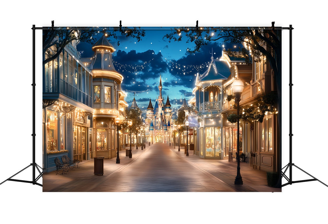 Castle Backdrops Fairytale Town Lights Backdrop UK CSH4-330