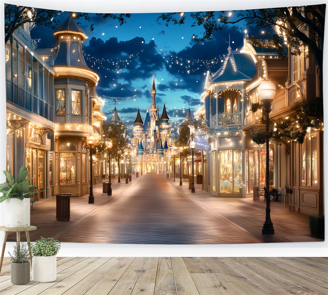 Castle Backdrops Fairytale Town Lights Backdrop UK CSH4-330