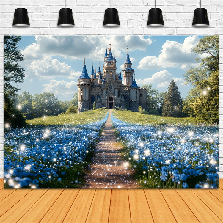 Castle Photography Backdrop Flower Path Backdrop UK CSH4-333