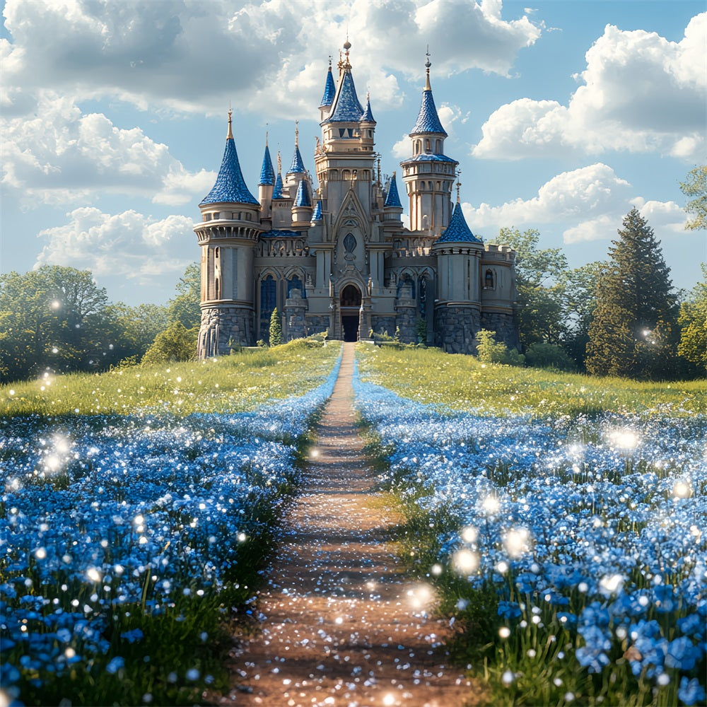 Castle Photography Backdrop Flower Path Backdrop UK CSH4-333
