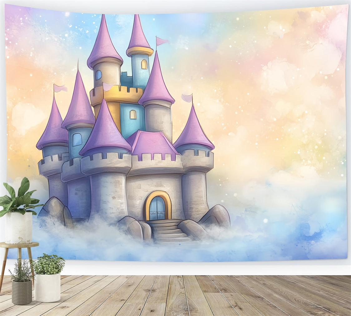 Backdrop Castle Dreamy Cartoon Clouds Backdrop UK CSH4-334