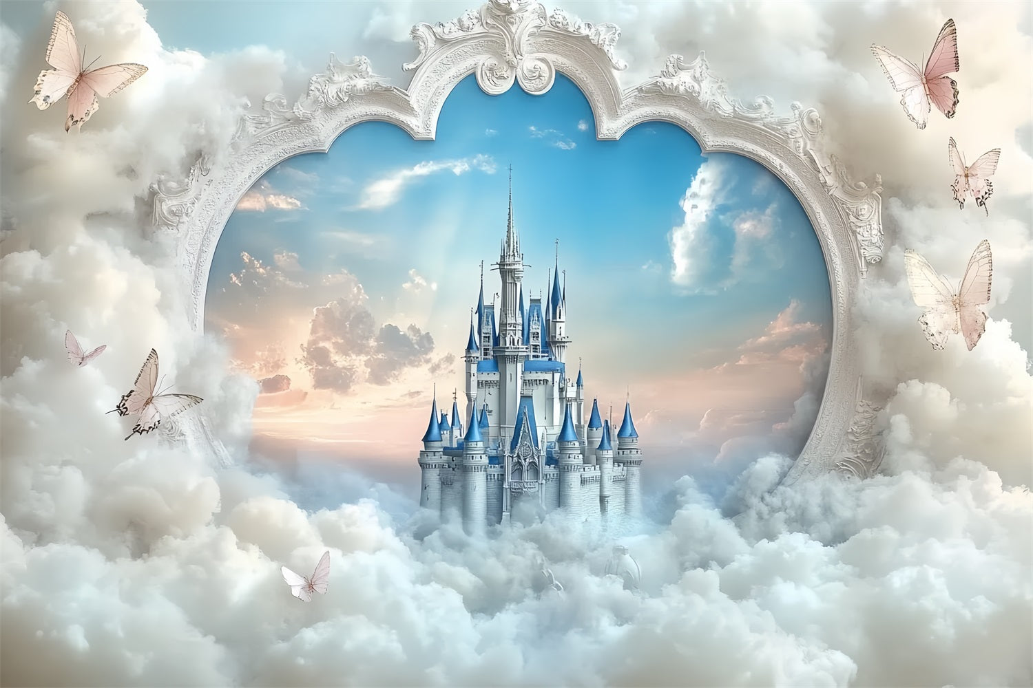 Castle Backdrops Heavenly Seen Heart Gate Backdrop UK CSH4-336