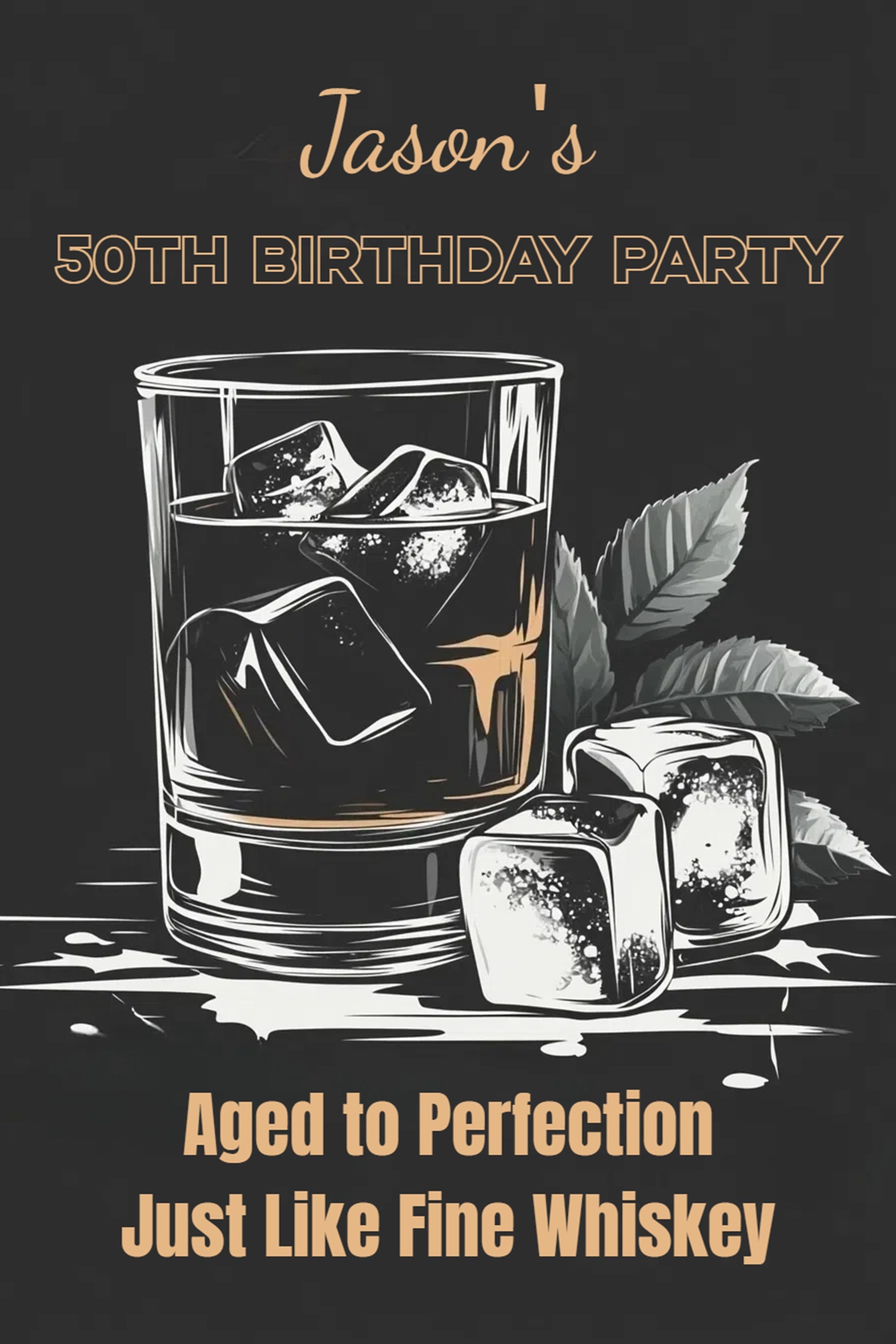 Customized Backdrop For Birthday Classic Whiskey Glass Backdrop UK CSH4-34