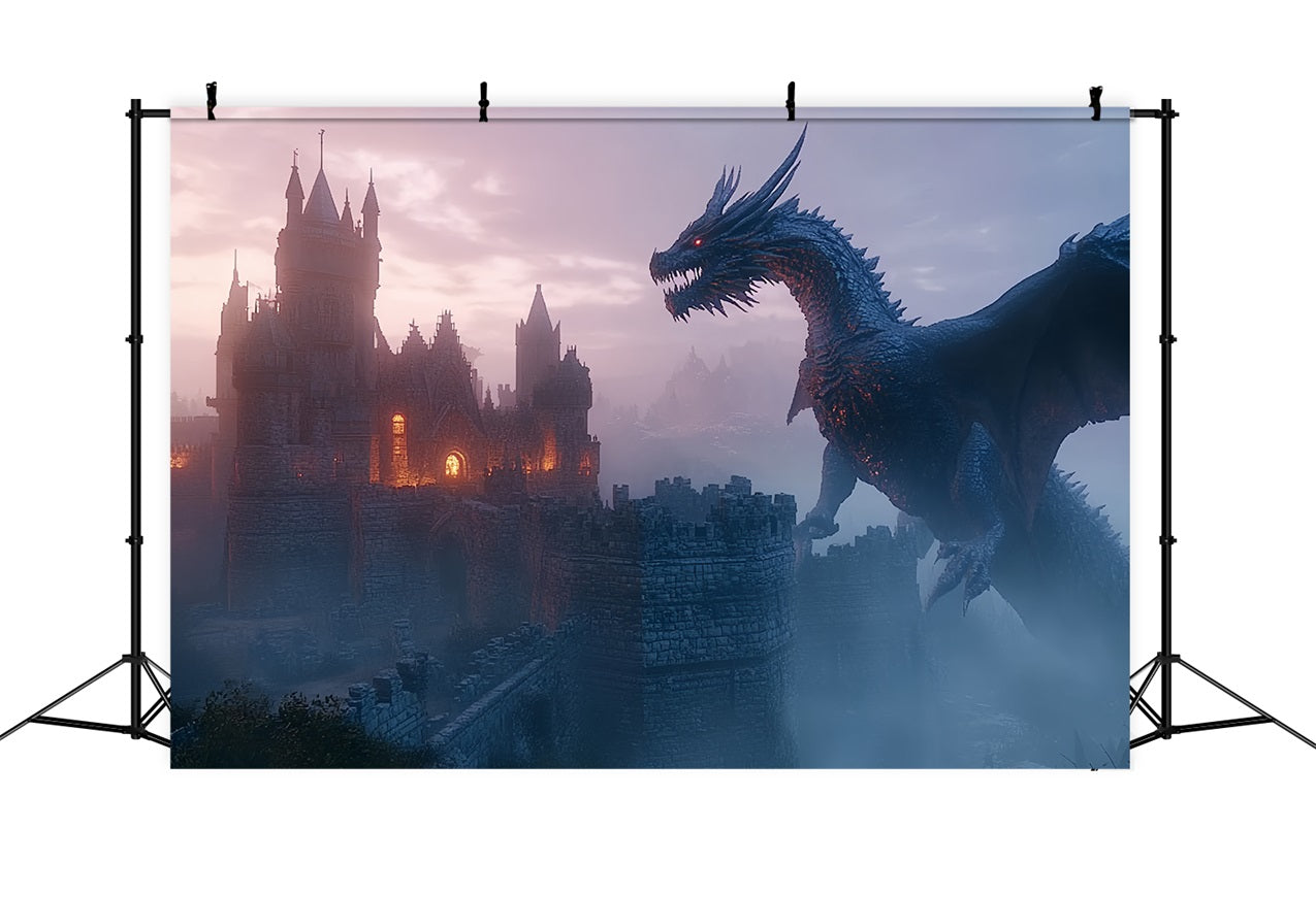 Backdrop Castle Midnight Dragon Medieval Backdrop UK CSH4-341