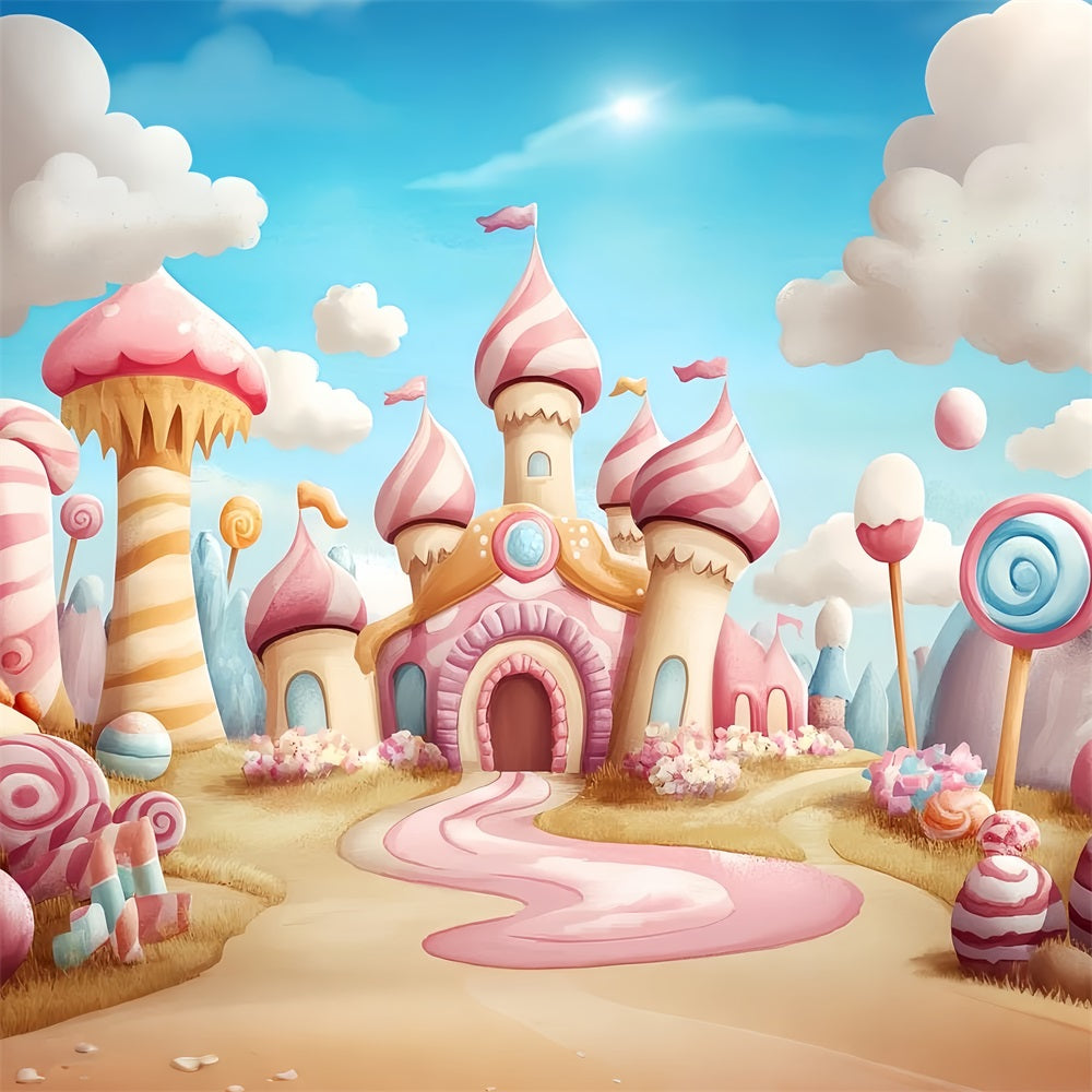 Castle Backdrops For Photography Sweet Candyland Adventure Backdrop UK CSH4-344