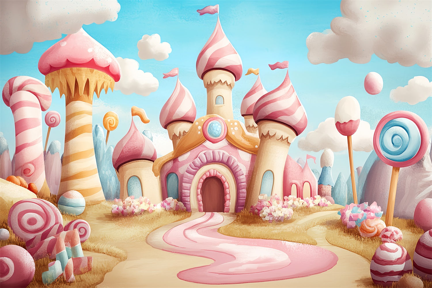 Castle Backdrops For Photography Sweet Candyland Adventure Backdrop UK CSH4-344
