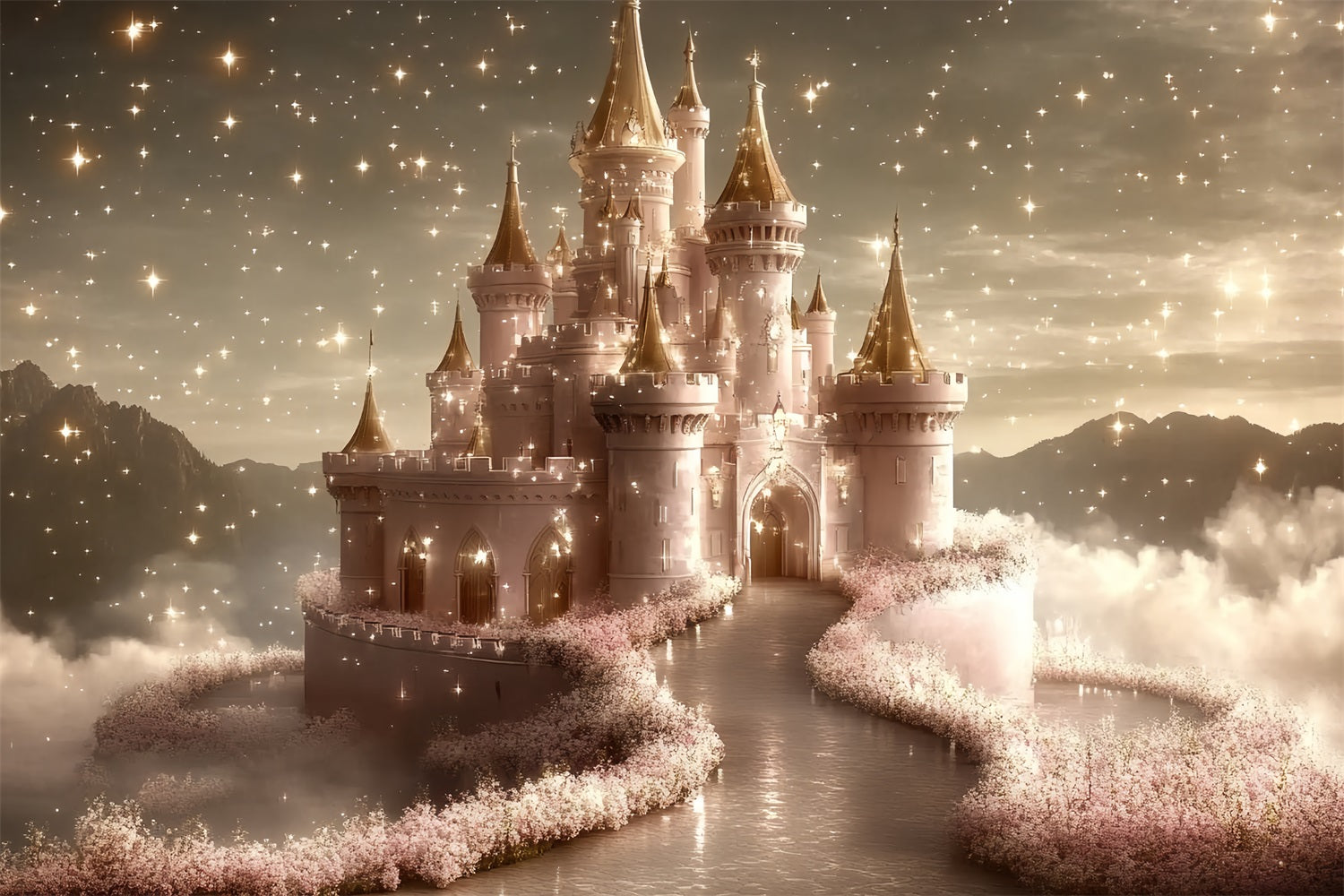 Castle Backdrop Royal Dream Glittering Clouds Backdrop UK CSH4-349