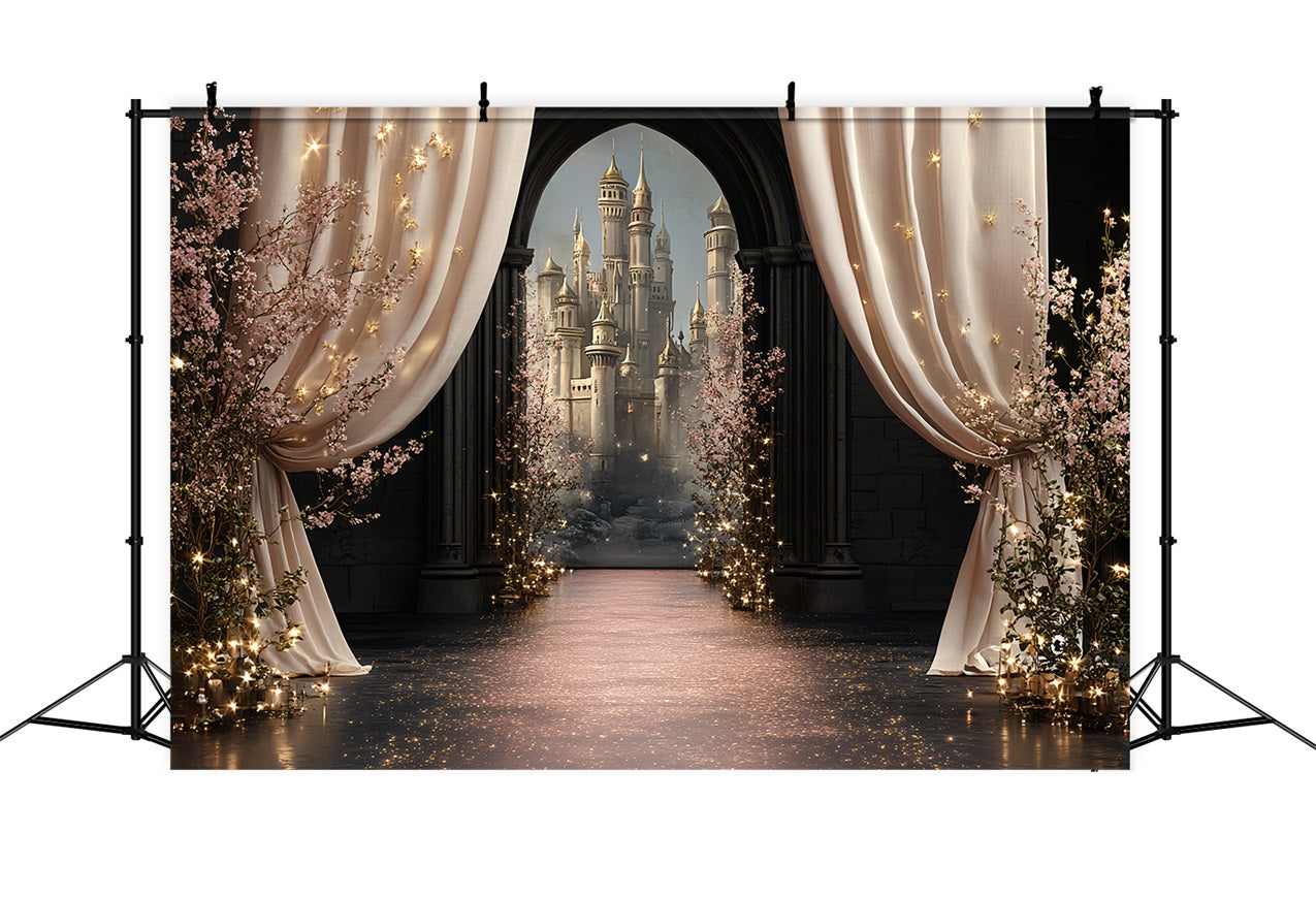 Castle Backdrops Curtain Reveal Enchanted Bloom Backdrop UK CSH4-350