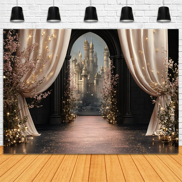 Castle Backdrops Curtain Reveal Enchanted Bloom Backdrop UK CSH4-350