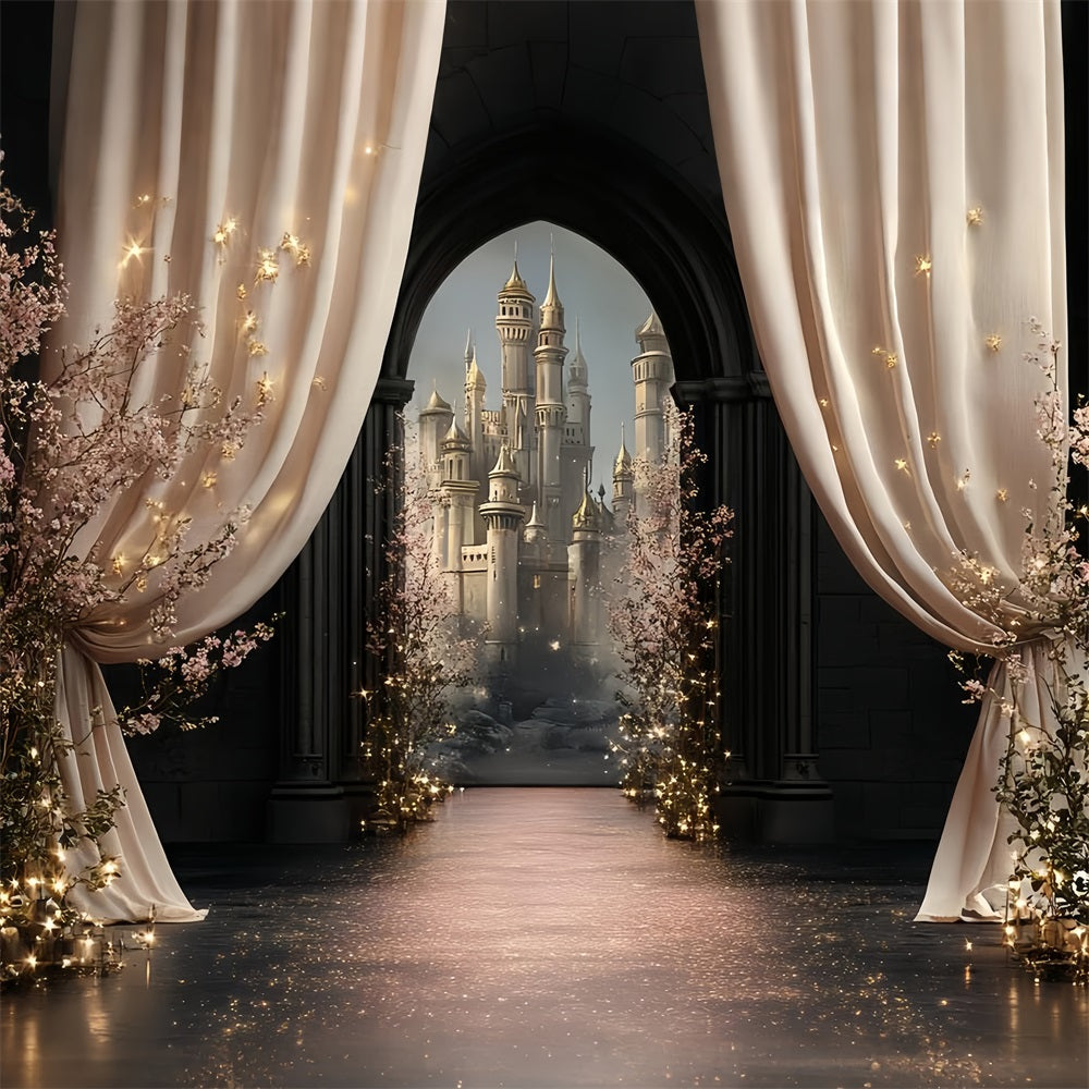 Castle Backdrops Curtain Reveal Enchanted Bloom Backdrop UK CSH4-350