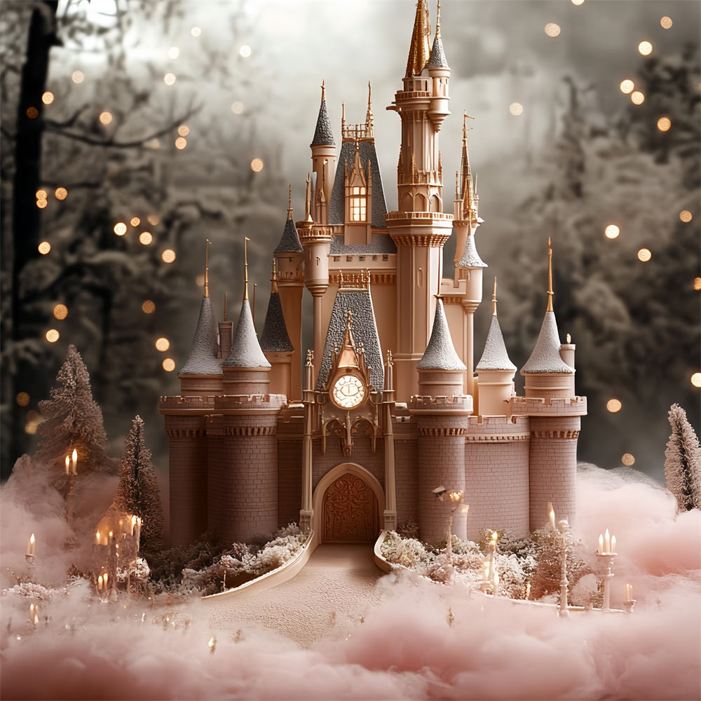 Winter Castle Backdrop Dreamland Forest Illumination Backdrop UK CSH4-351