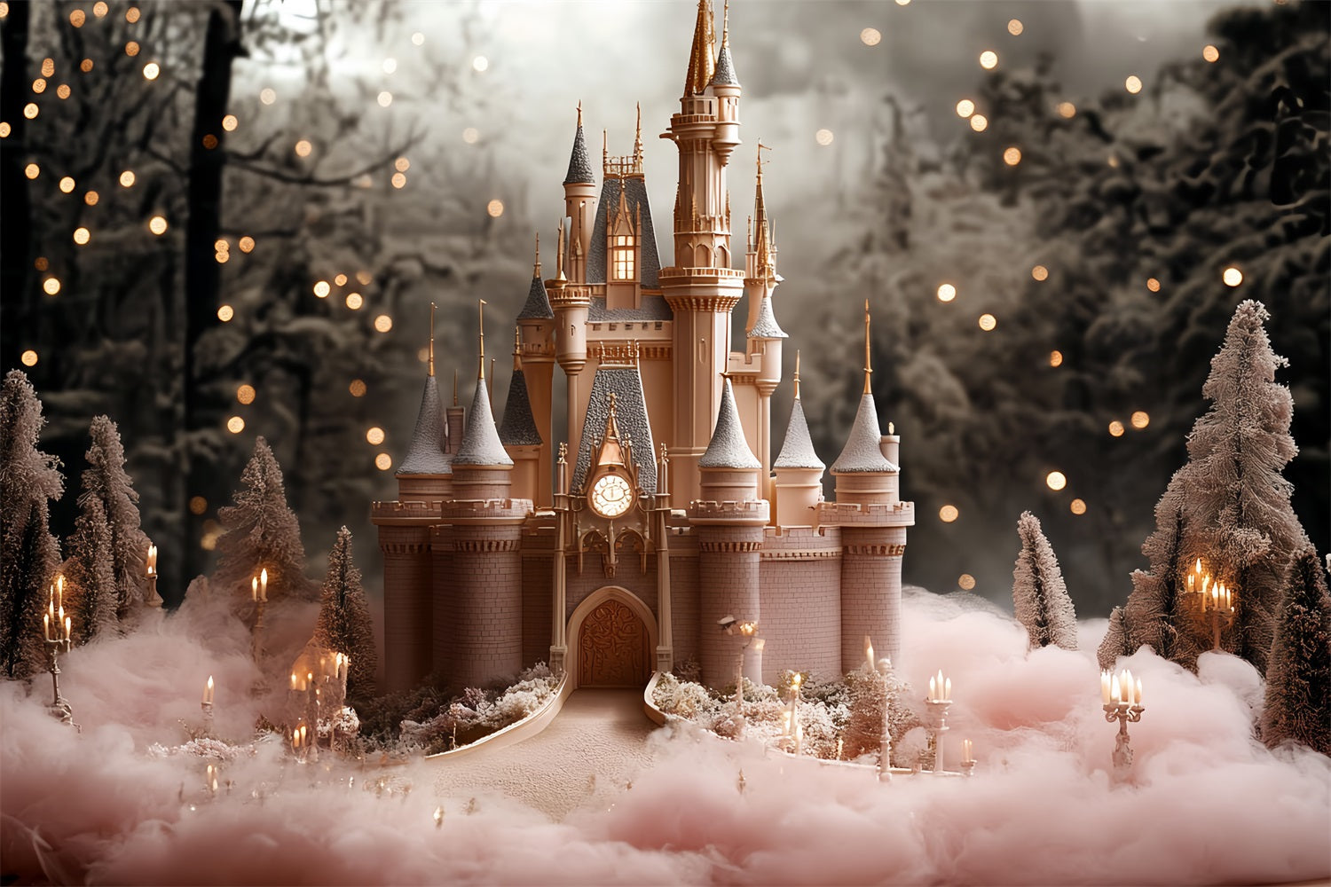 Winter Castle Backdrop Dreamland Forest Illumination Backdrop UK CSH4-351