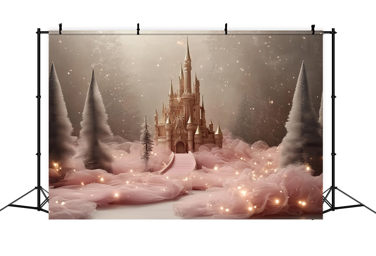 Castle Photography Backdrop Soft Tulle Path Forest Backdrop UK CSH4-352